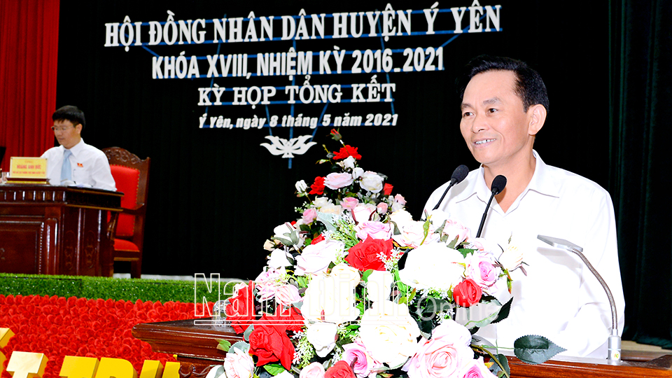 HĐND huyện Ý Yên khoá XVIII tổ chức kỳ họp tổng kết nhiệm kỳ 2016-2021
