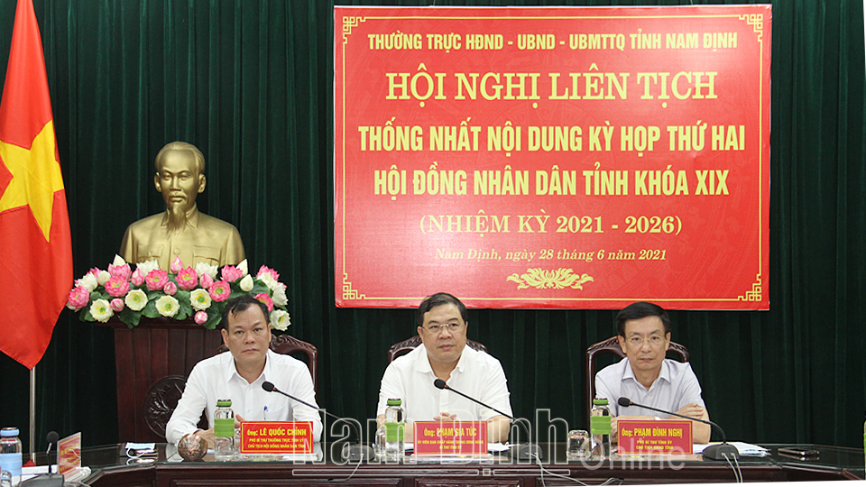 Hội nghị liên tịch thống nhất nội dung kỳ họp thứ hai, HĐND tỉnh khóa XIX