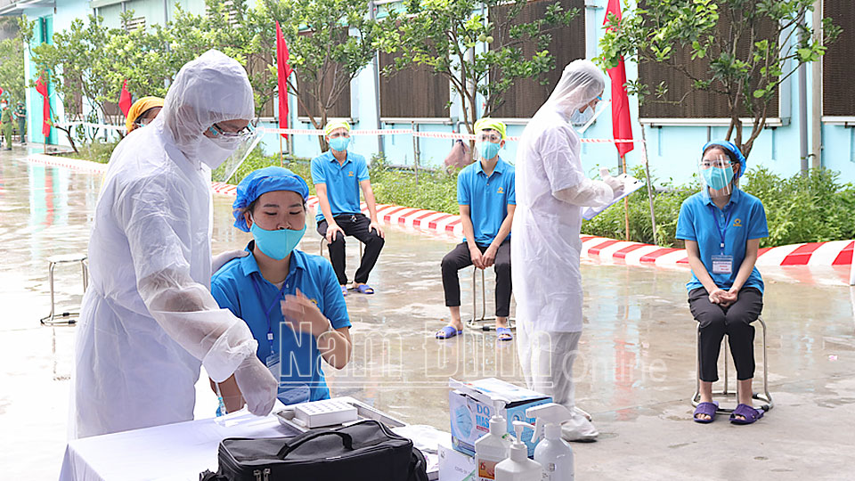 Ý Yên diễn tập phòng, chống dịch COVID-19 trong doanh nghiệp