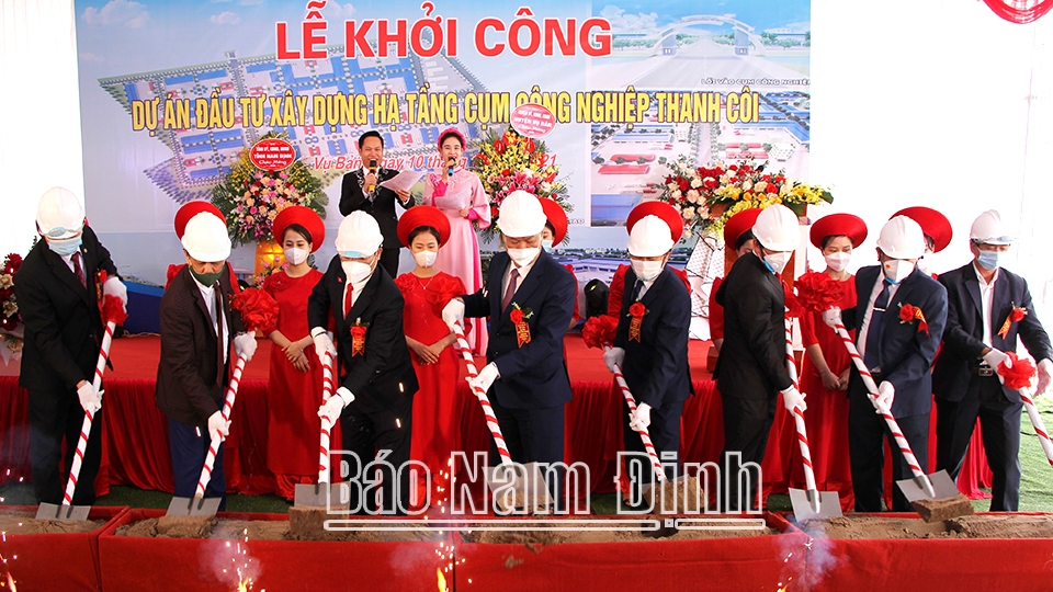 Khởi công dự án đầu tư xây dựng hạ tầng Cụm công nghiệp Thanh Côi