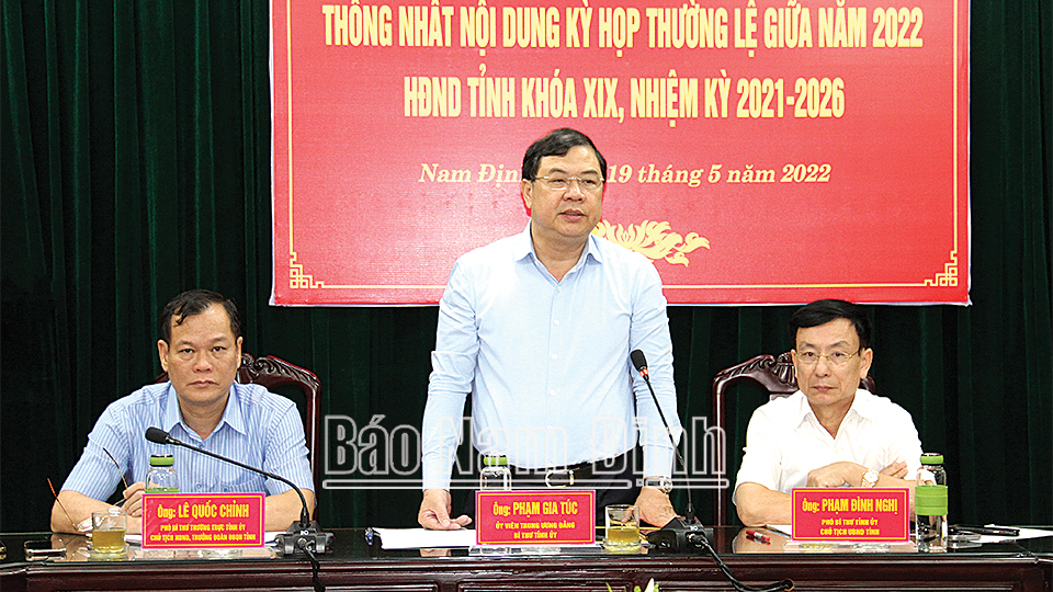 Hội nghị liên tịch thống nhất nội dung kỳ họp thường lệ giữa năm 2022, HĐND tỉnh khóa XIX