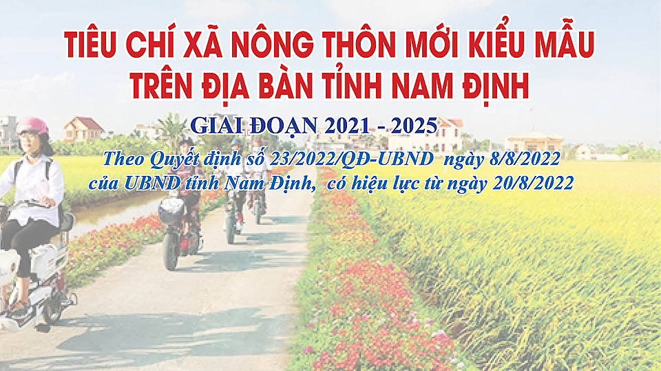 UBND tỉnh ban hành Quyết định về tiêu chí xã nông thôn mới kiểu mẫu