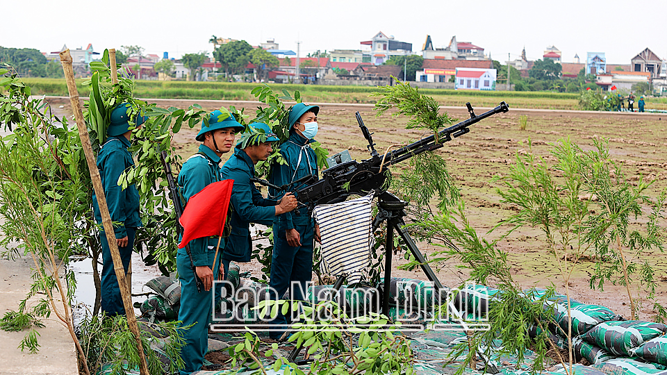 Huyện Xuân Trường diễn tập khu vực phòng thủ năm 2022