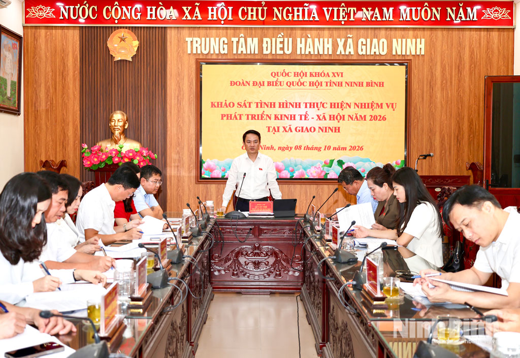 Đoàn đại biểu Quốc hội tỉnh khảo sát tình hình phát triển kinh tế - xã hội tại xã Giao Ninh