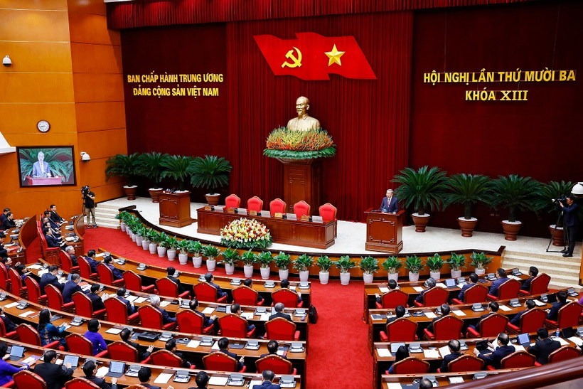 Party General Secretary To Lam speaks at the closing session of the 13th meeting of the 13th Party Central Committee in Hanoi on October 8, 2025. (Photo: VNA)