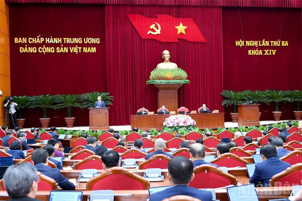 The third meeting of the 14th Party Central Committee opens in Hanoi on July 20. (Photo: VNA)