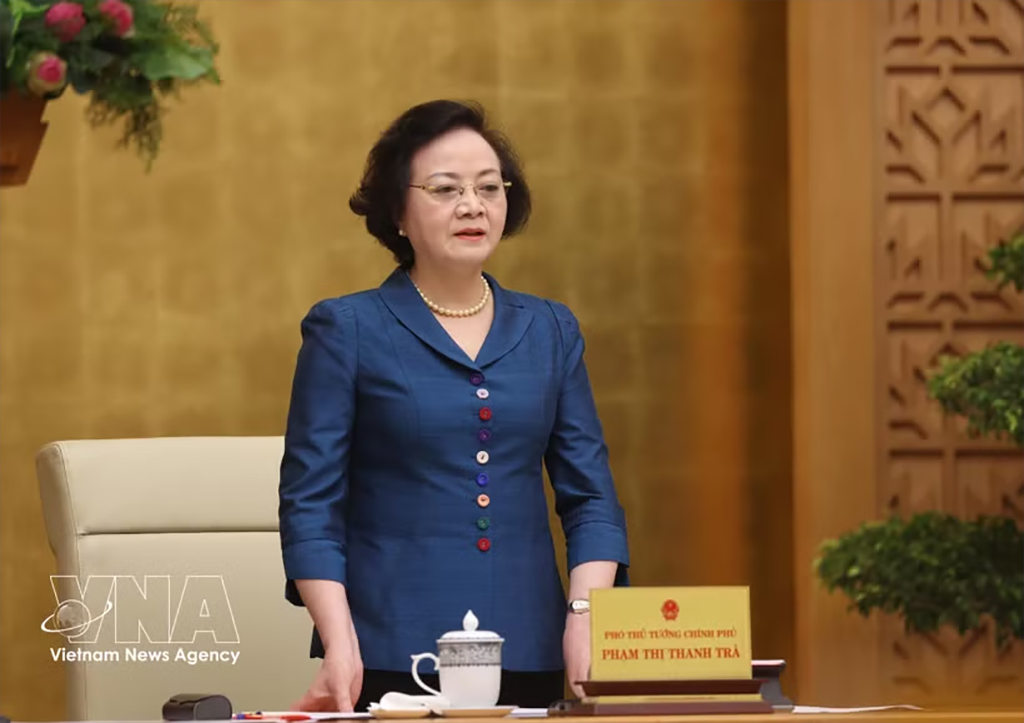 Deputy Prime Minister Pham Thi Thanh Tra speaks at the conference (Photo: VNA)