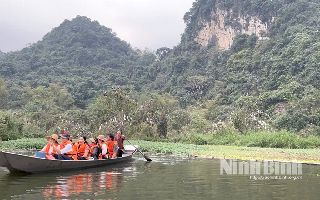 Visitors in Thung Nham Bird Park.